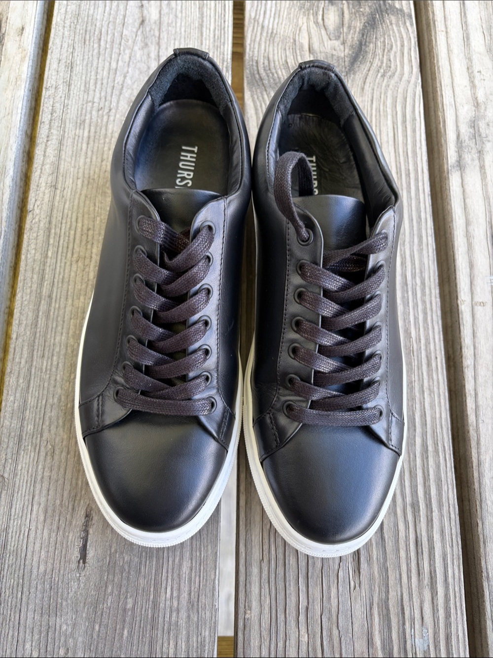 Women’s Black Leather Low-Top Sneakers